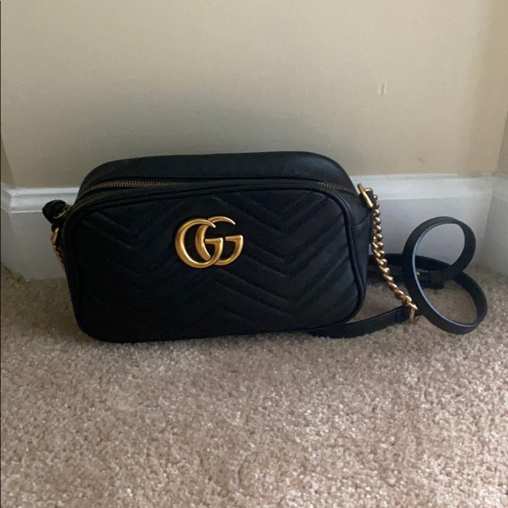Authentic Gucci GG Marmont Matelasse bag black